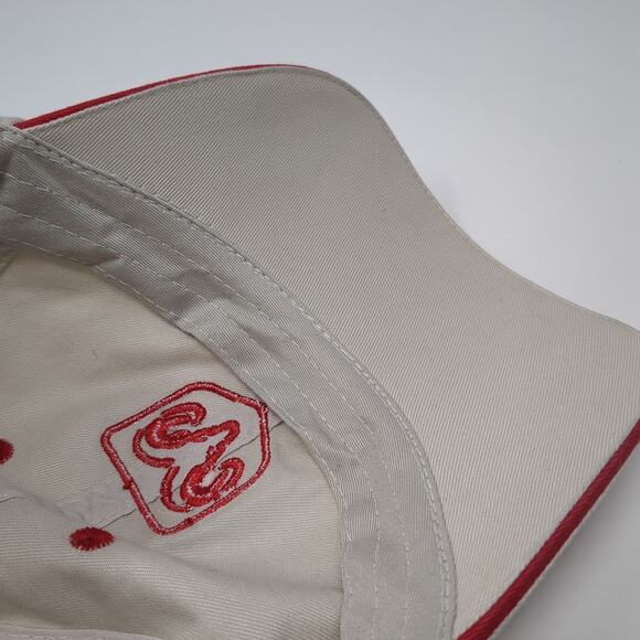 Dodge Logo Strapback Hat Beige One Size Adjustable Solid Embroidered - Picture 9 of 11